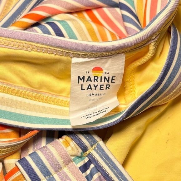 NWOT Marine Layer Rainbow Stripe Havana Swimsuit Top Size Small - Picture 3 of 7